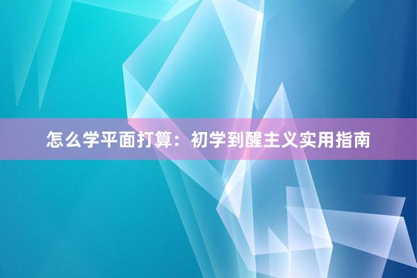 怎么学平面打算：初学到醒主义实用指南